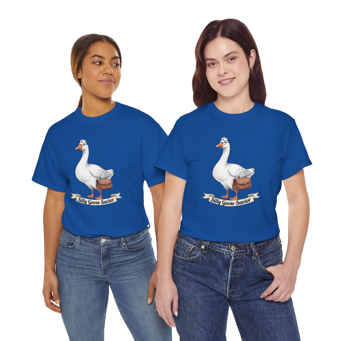 Goose Savior T-Shirt — Vintage Illustrated Goose Tee Whimsical Animal Gift