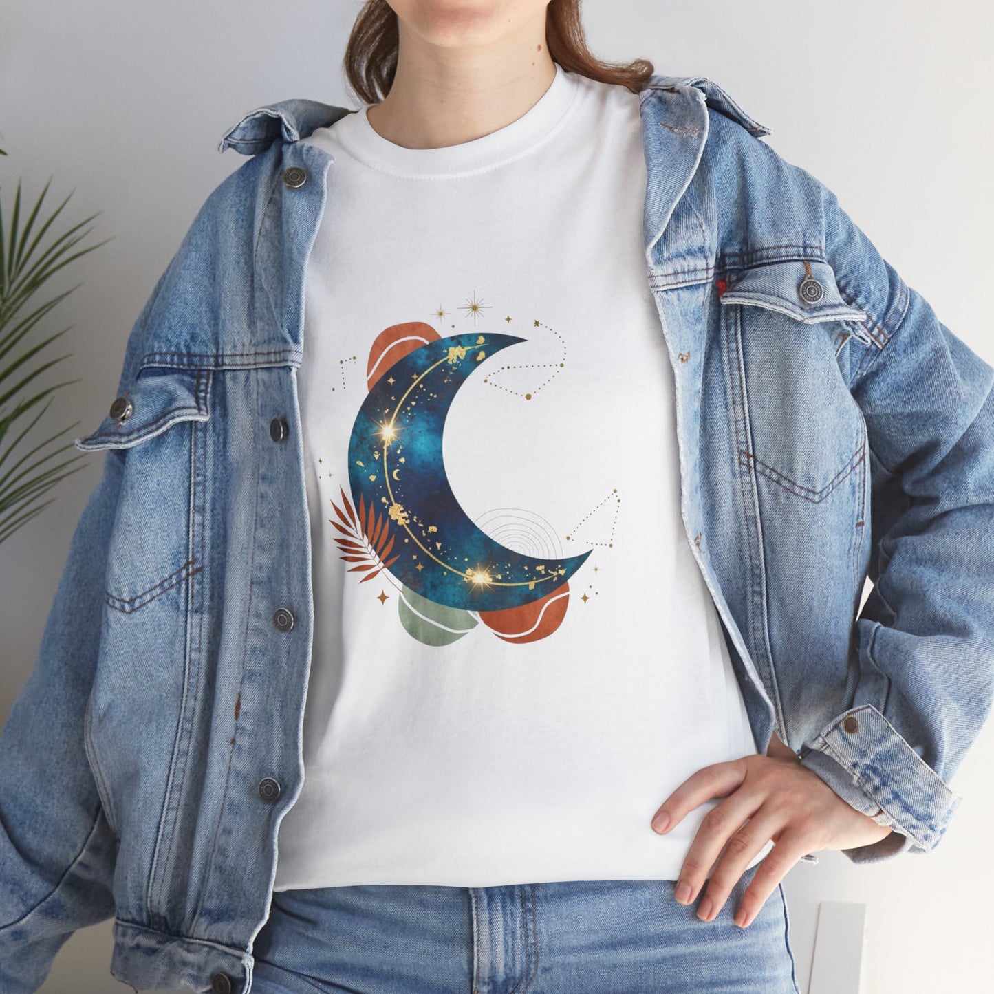 Celestial Moon Graphic Tee — Starry Crescent Night Shirt Boho Gift for Her