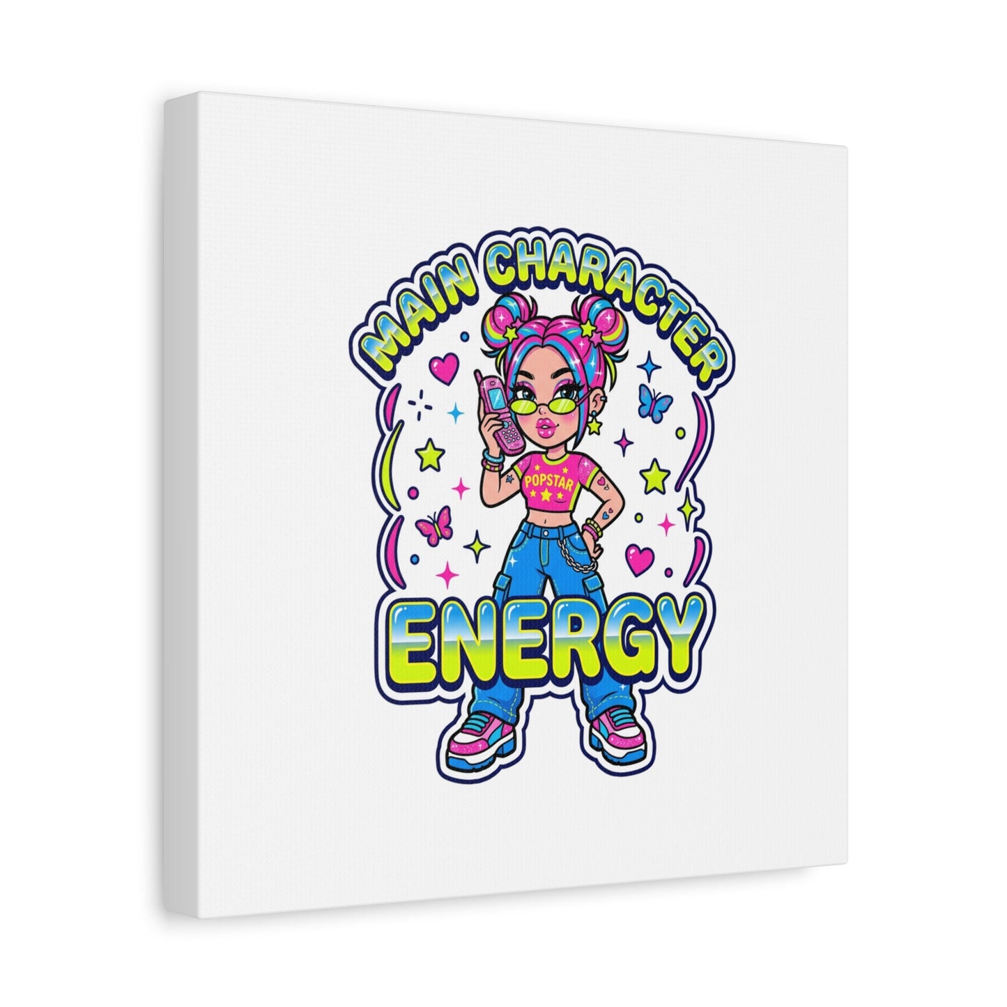 Main Character Energy Canvas | Y2K Aesthetic, Retro Internet Pop Art