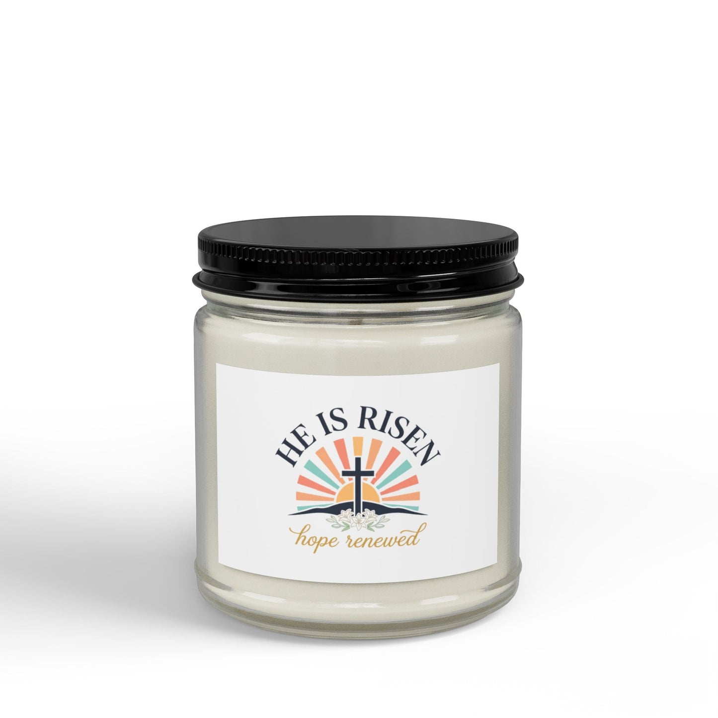 He Is Risen Soy Candle — 4oz & 9oz Scented Jar (Hope Renewed)