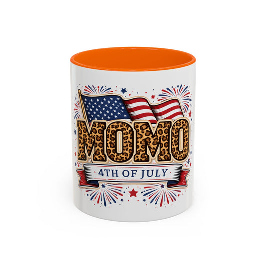 Mom 4th of July Leopard Accent Coffee Mug — Patriotic Gift (11/15oz)