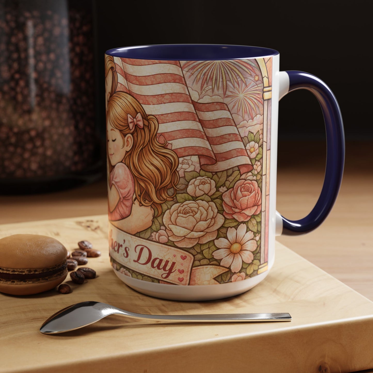 Mother's Day Floral Mug 15oz — Mom Daughter Sentimental Gift Accent Coffee Mug