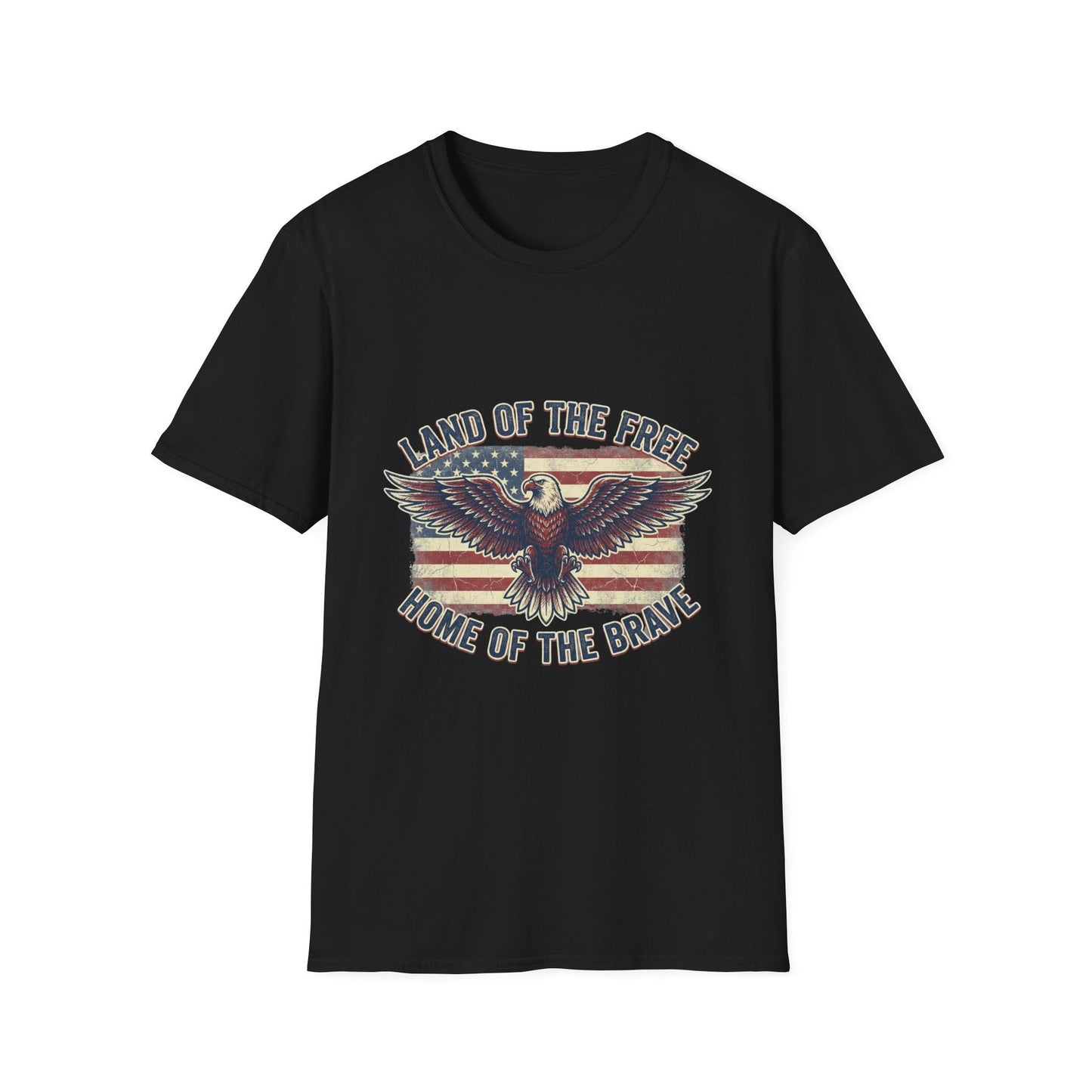 Patriotic Eagle T-Shirt – "Land of the Free, Home of the Brave" Vintage USA Tee