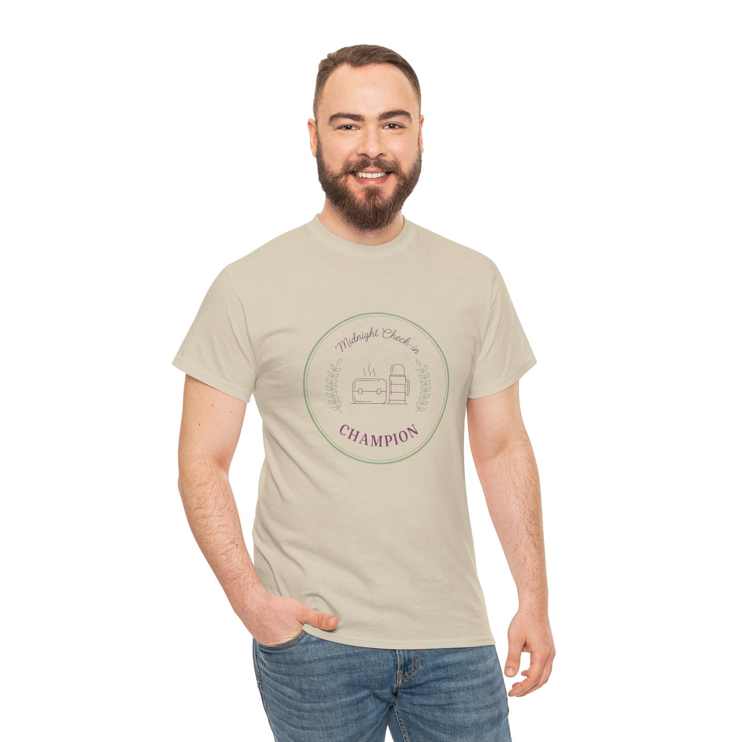 Champion of Midnight Snack T-Shirt — Funny Cozy Graphic Tee Relaxation Gift