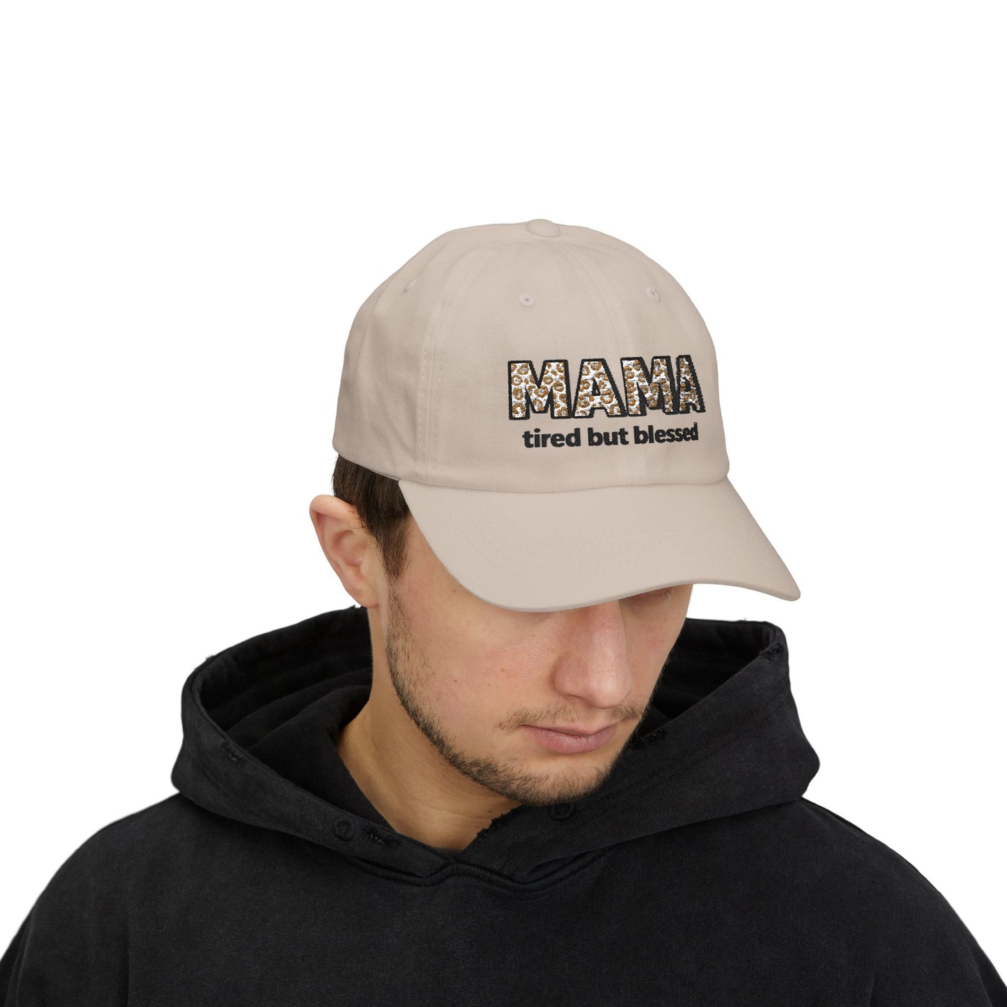 Mama Floral Embroidered Dad Cap — Casual Cotton Baseball Hat for Moms