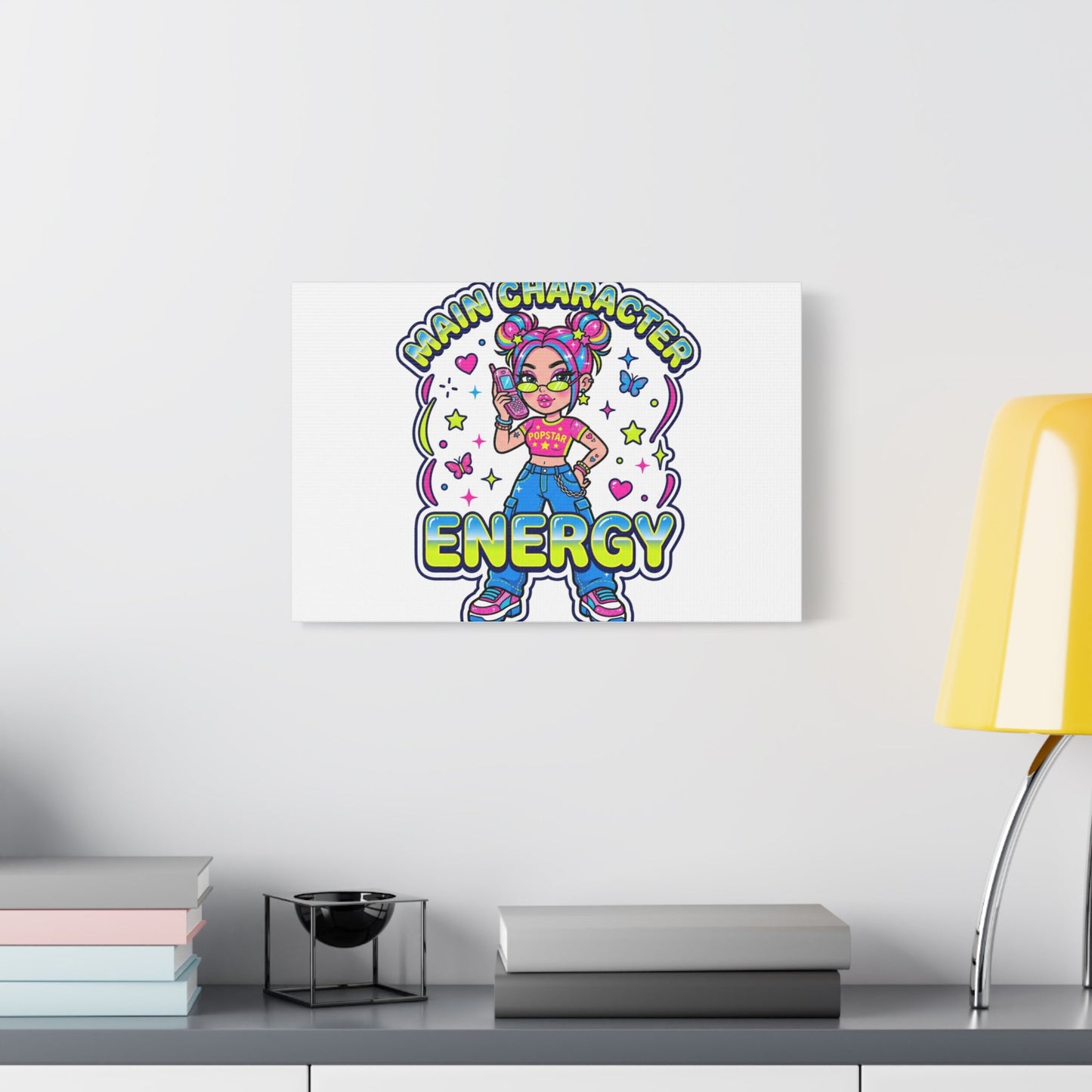 Main Character Energy Canvas | Y2K Aesthetic, Retro Internet Pop Art