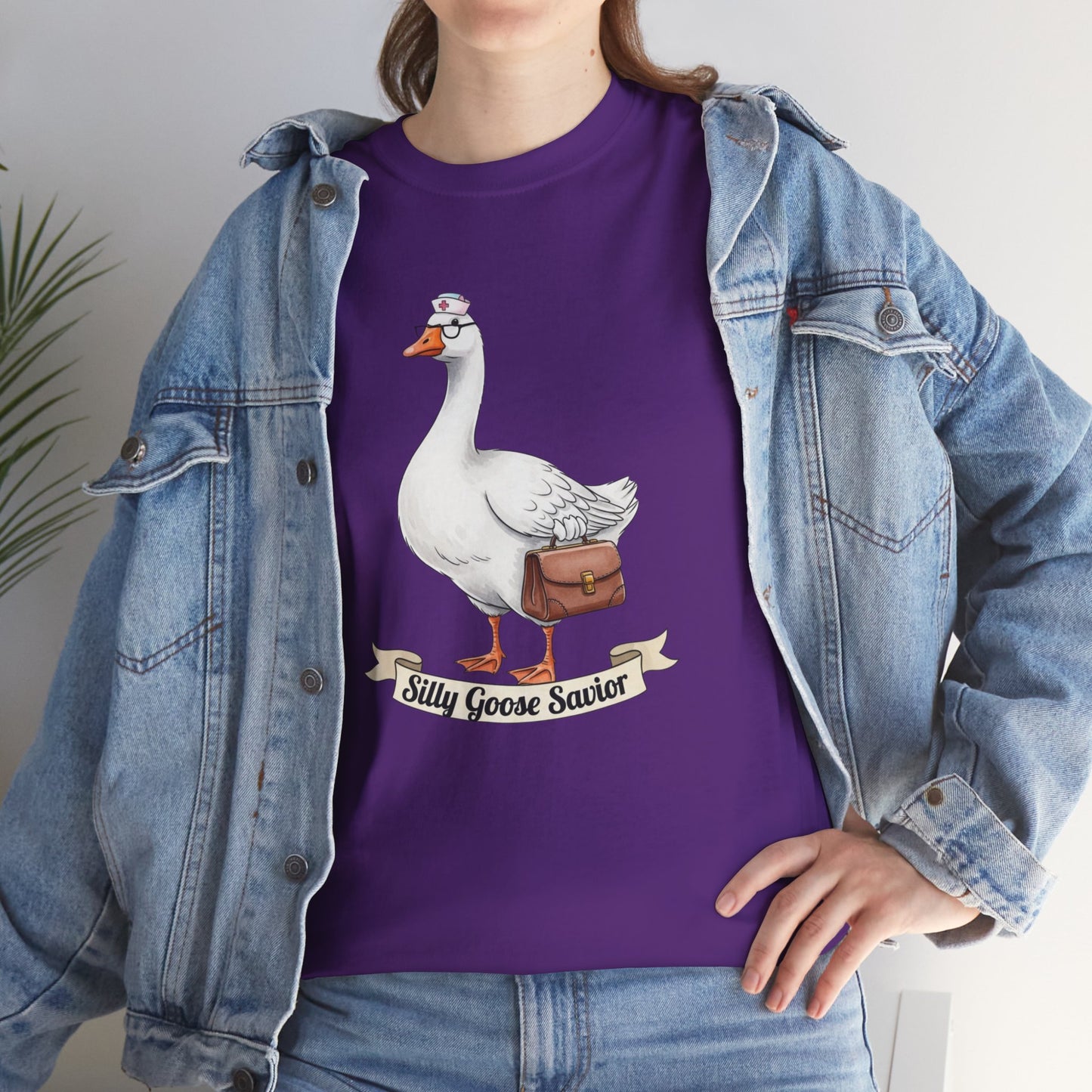 Goose Savior T-Shirt — Vintage Illustrated Goose Tee Whimsical Animal Gift