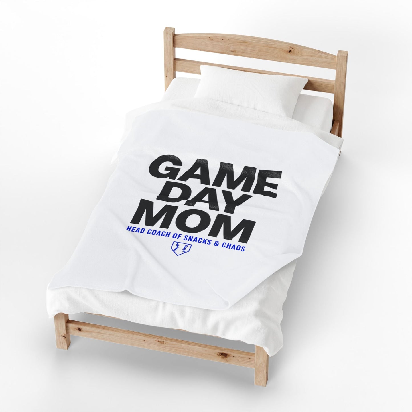 Game Day Mom Velveteen Plush Blanket | Minimal Typographic Mom, Mother’s Day