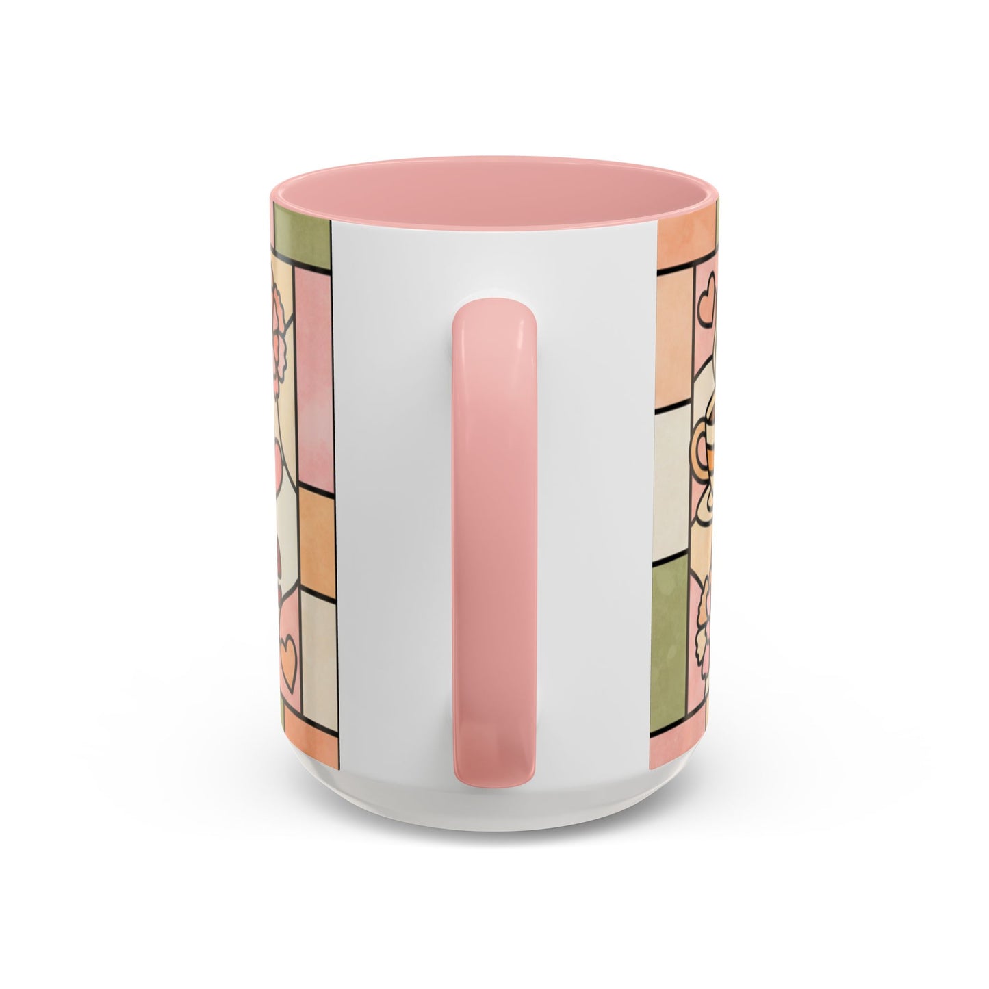 Mother's Day Gift Mom Coffee Mug 15oz Powered by Coffee Love Floral Stained Glass