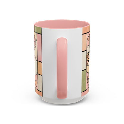 Mother's Day Gift Mom Coffee Mug 15oz Powered by Coffee Love Floral Stained Glass
