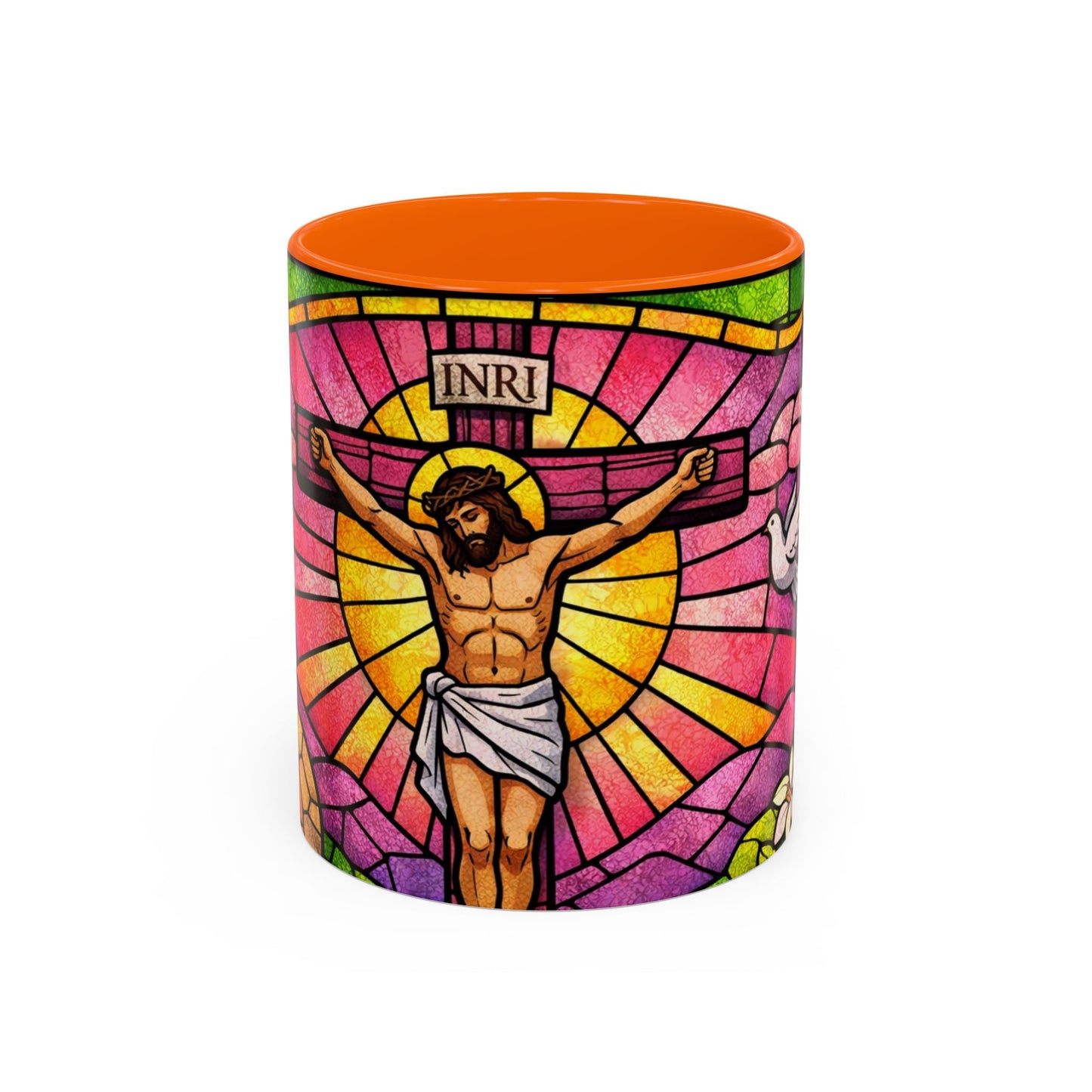 Stained Glass Jesus Coffee Mug — Religious Christian Accent Mug (11oz)