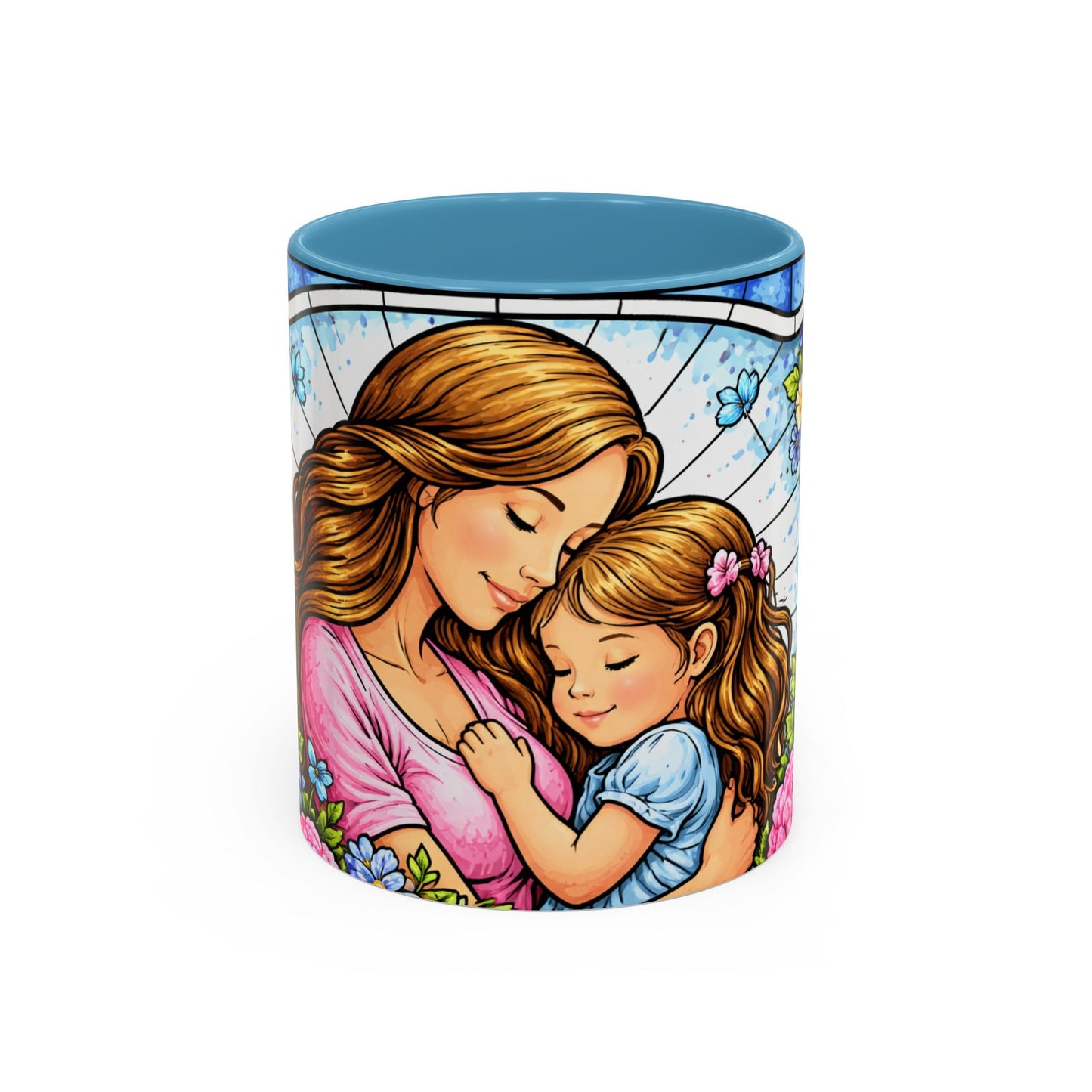 Mother Daughter Floral Coffee Mug — "Love You" Accent Mug, Gift for Mom