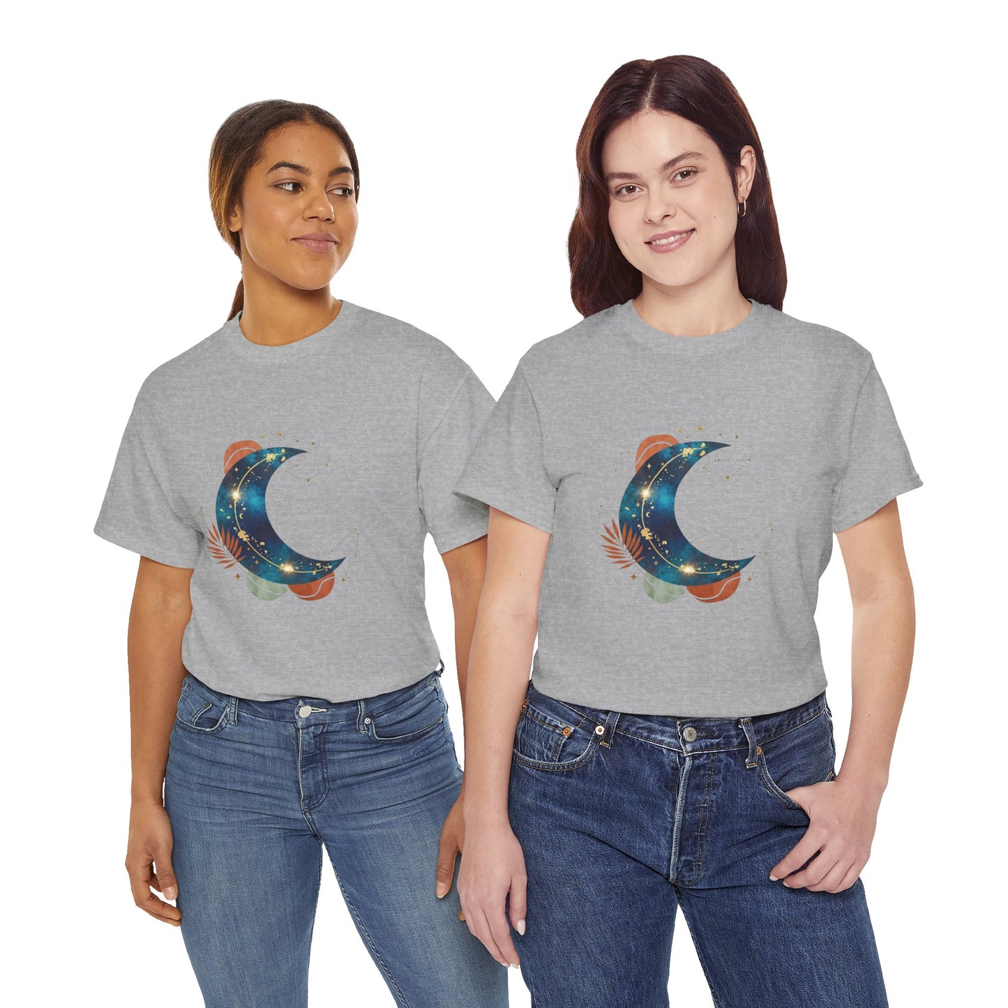 Celestial Moon Graphic Tee — Starry Crescent Night Shirt Boho Gift for Her