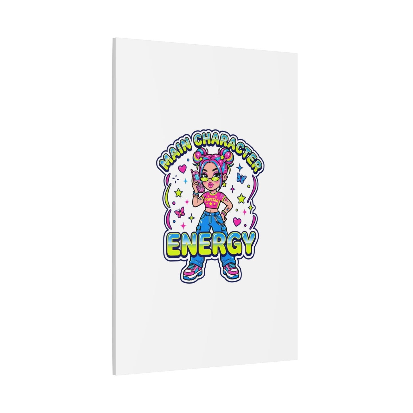Main Character Energy Canvas | Y2K Aesthetic, Retro Internet Pop Art