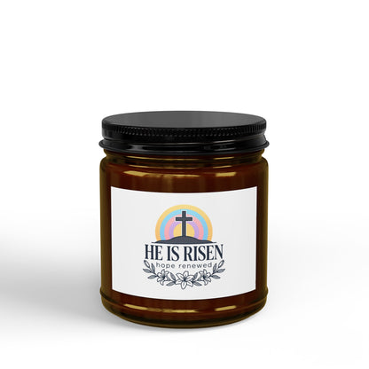 Easter Soy Candle — “He Is Risen” Scented Jar (4oz & 9oz)