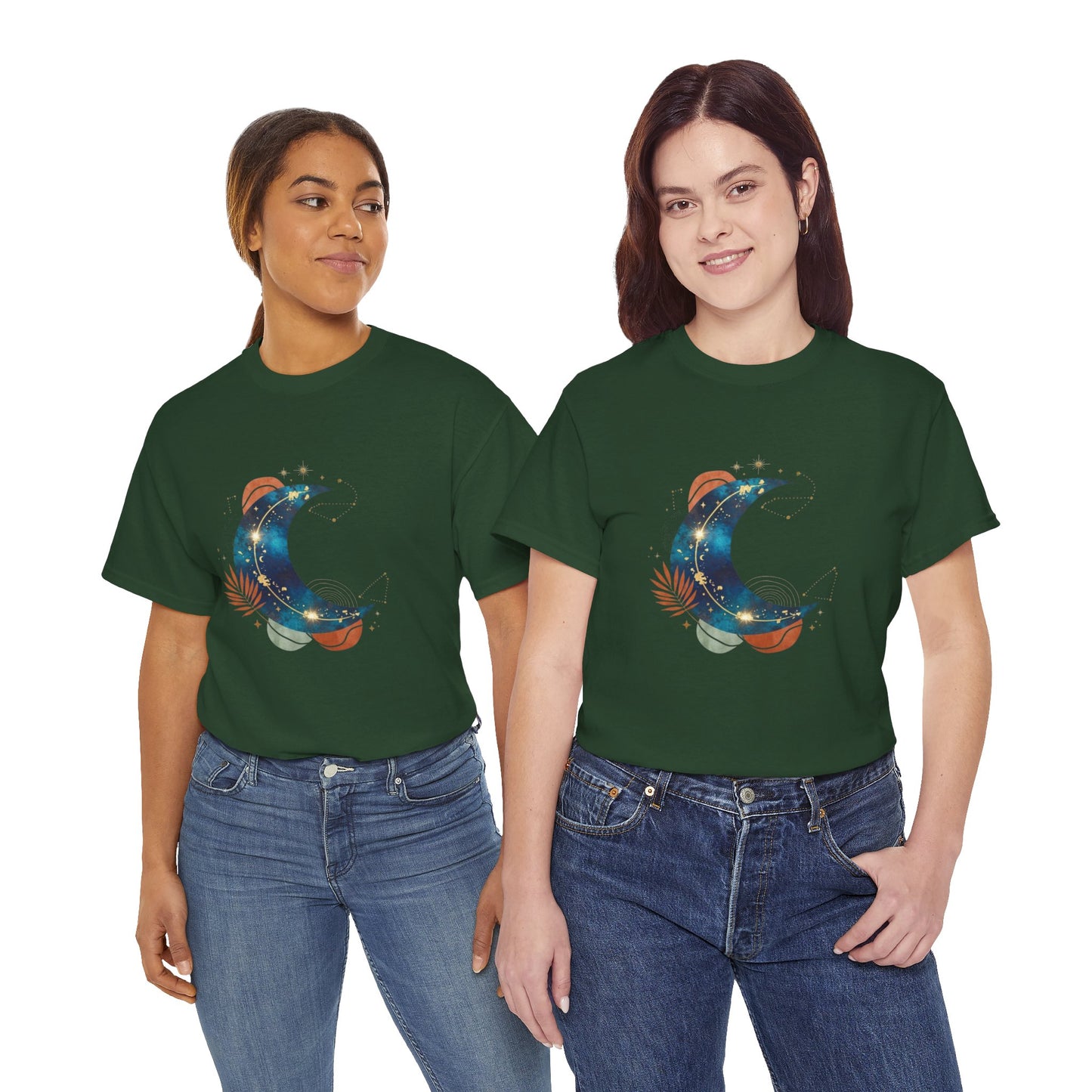 Celestial Moon Graphic Tee — Starry Crescent Night Shirt Boho Gift for Her