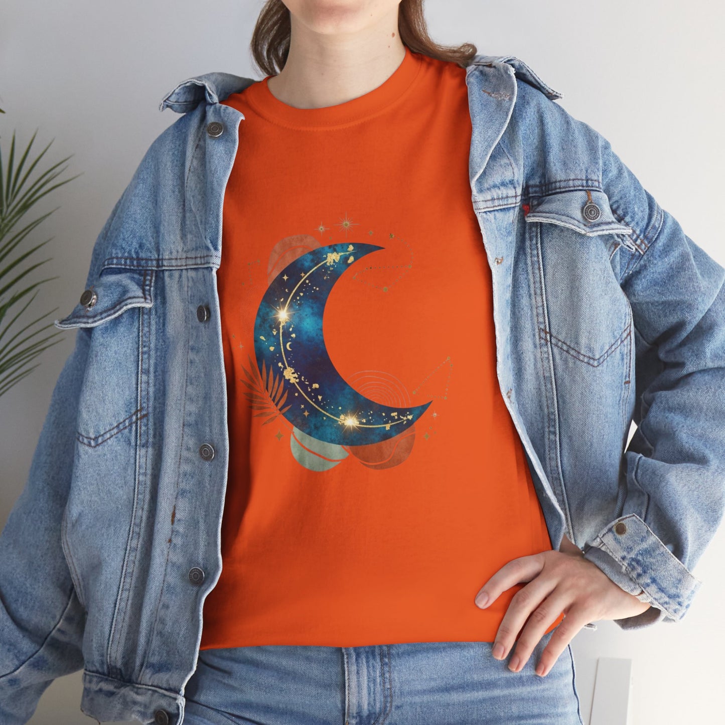 Celestial Moon Graphic Tee — Starry Crescent Night Shirt Boho Gift for Her