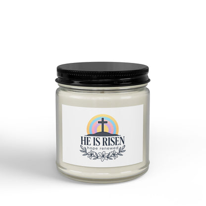 Easter Soy Candle — “He Is Risen” Scented Jar (4oz & 9oz)