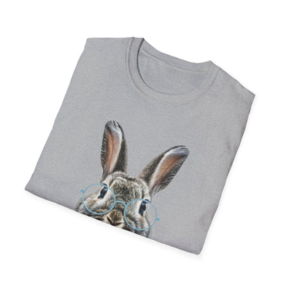 Bunny in Glasses T-Shirt — Cute Rabbit with Blue Bow Tee