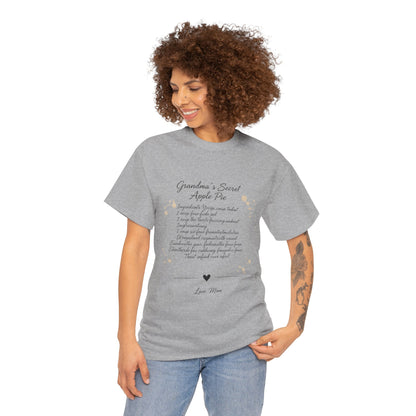 Recipe Tee — "Grandma's Secret Apple Pie" Personalized Kitchen Shirt