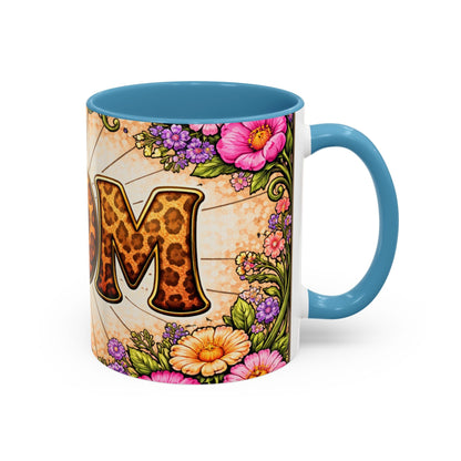 Mom Leopard Print Floral Coffee Mug — Mother's Day Gift (11 oz)