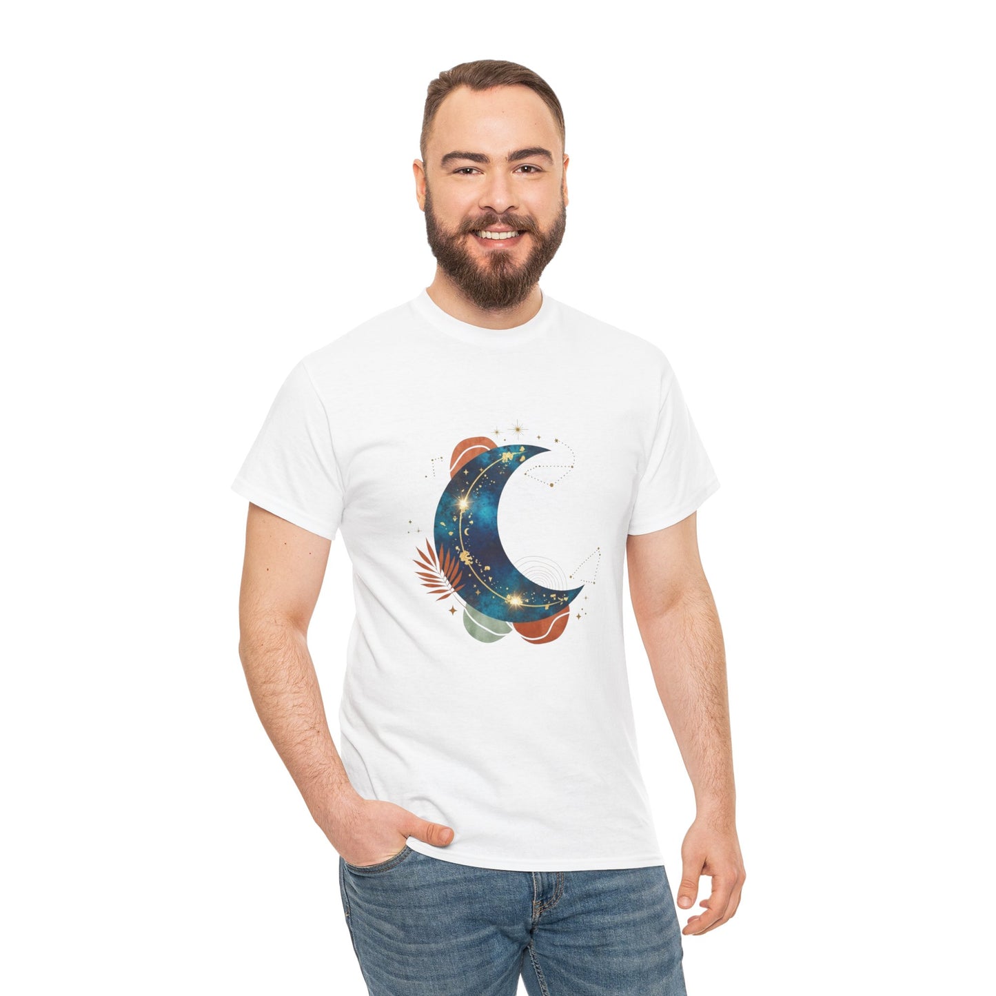 Celestial Moon Graphic Tee — Starry Crescent Night Shirt Boho Gift for Her