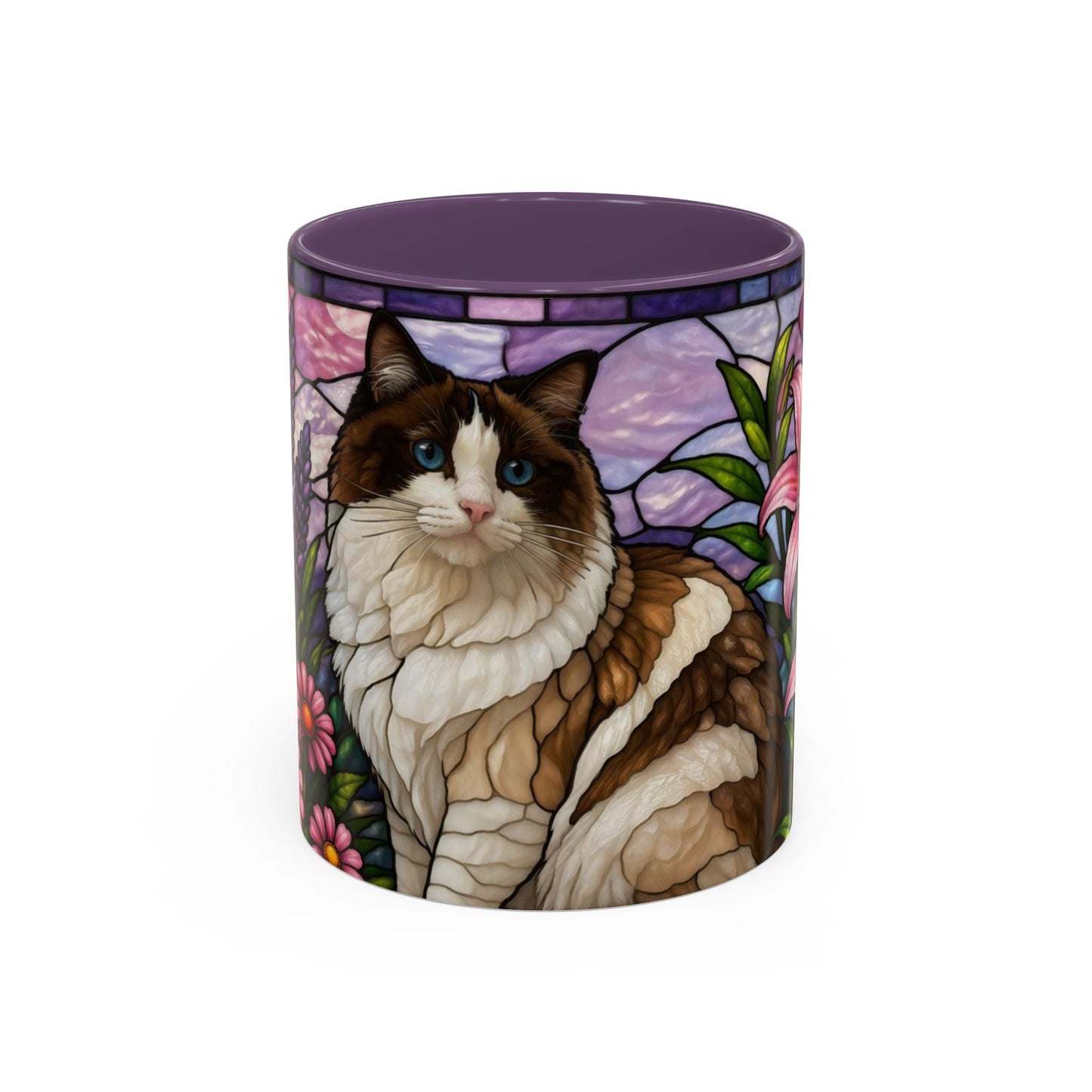 Ragdoll Cat Stained Glass Accent Coffee Mug (11/15oz)