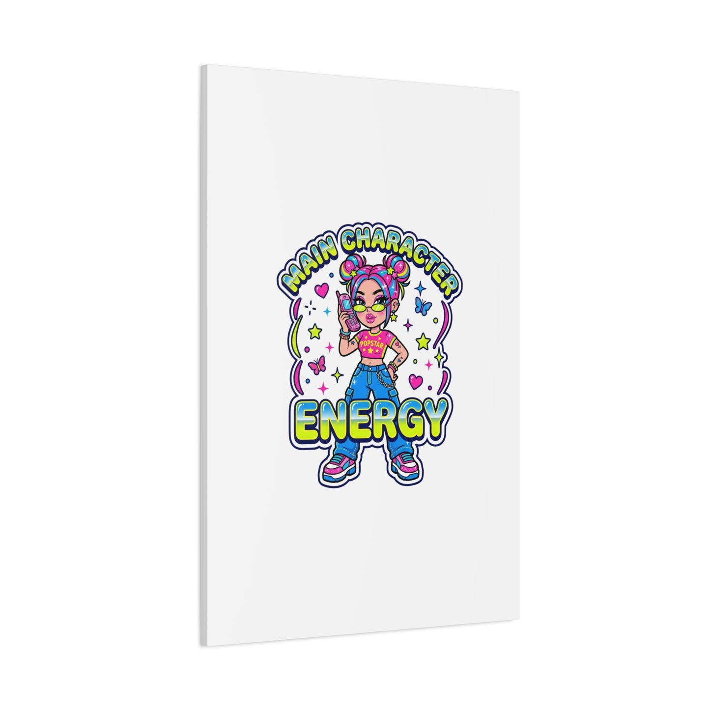 Main Character Energy Canvas | Y2K Aesthetic, Retro Internet Pop Art