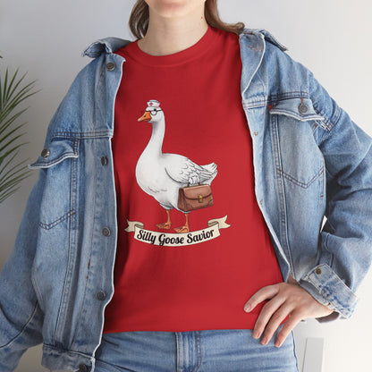 Goose Savior T-Shirt — Vintage Illustrated Goose Tee Whimsical Animal Gift