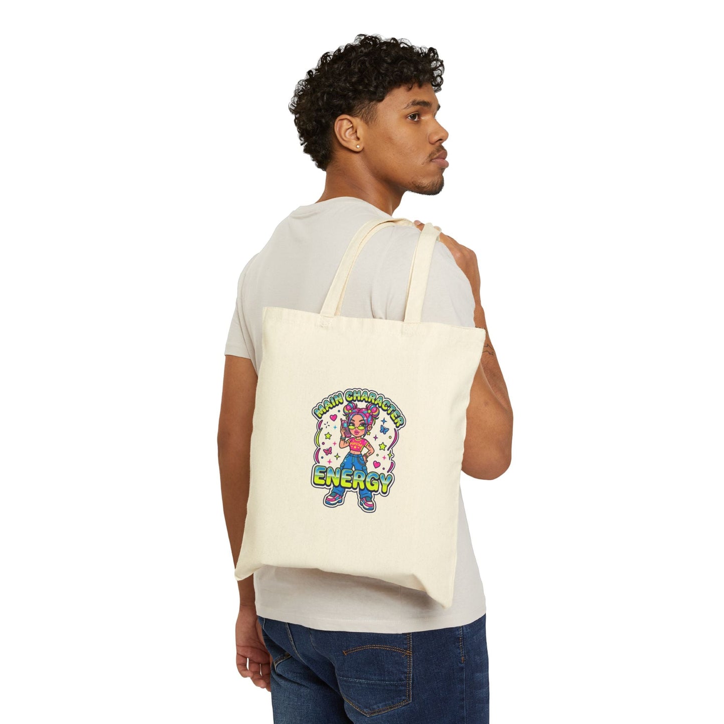 Playful Y2K Energy Graphic Tote | 2000s Aesthetic, Retro Pop Design