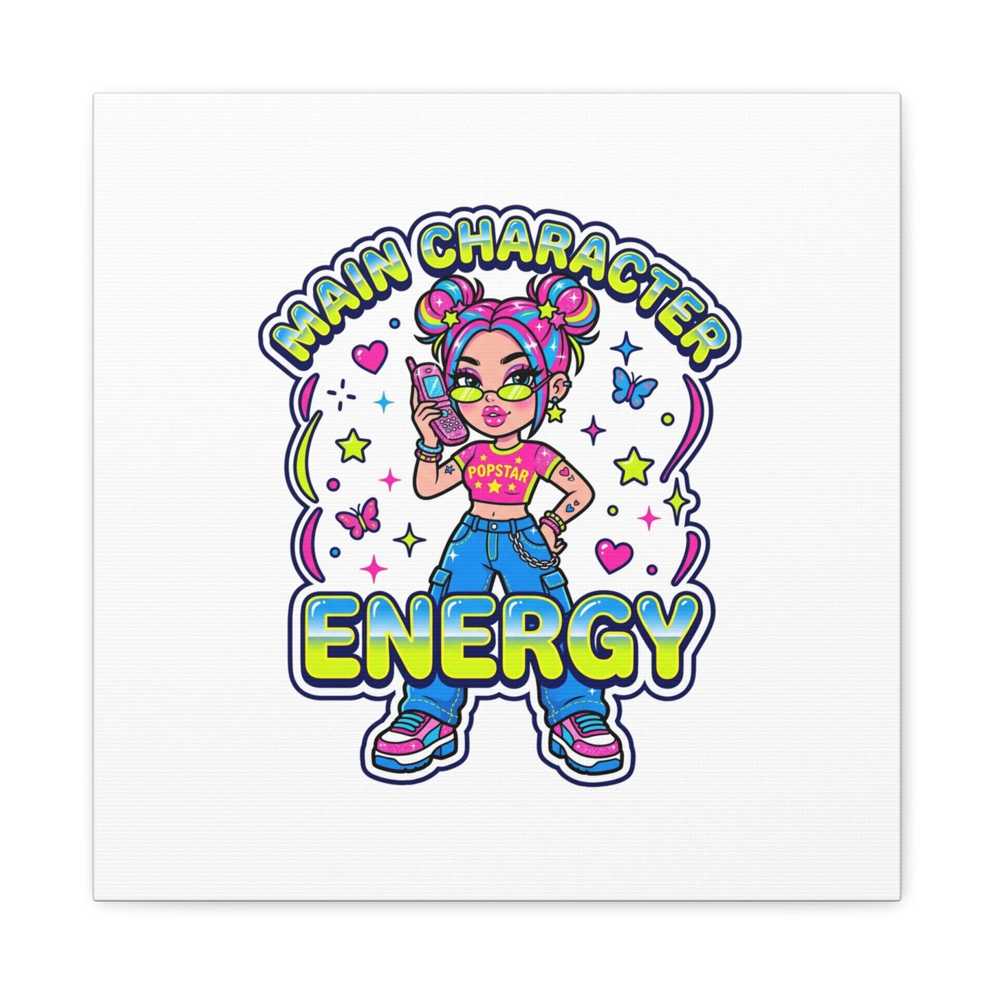 Main Character Energy Canvas | Y2K Aesthetic, Retro Internet Pop Art