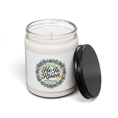 He Is Risen Soy Candle, 9oz | Christian Easter, Resurrection Scripture