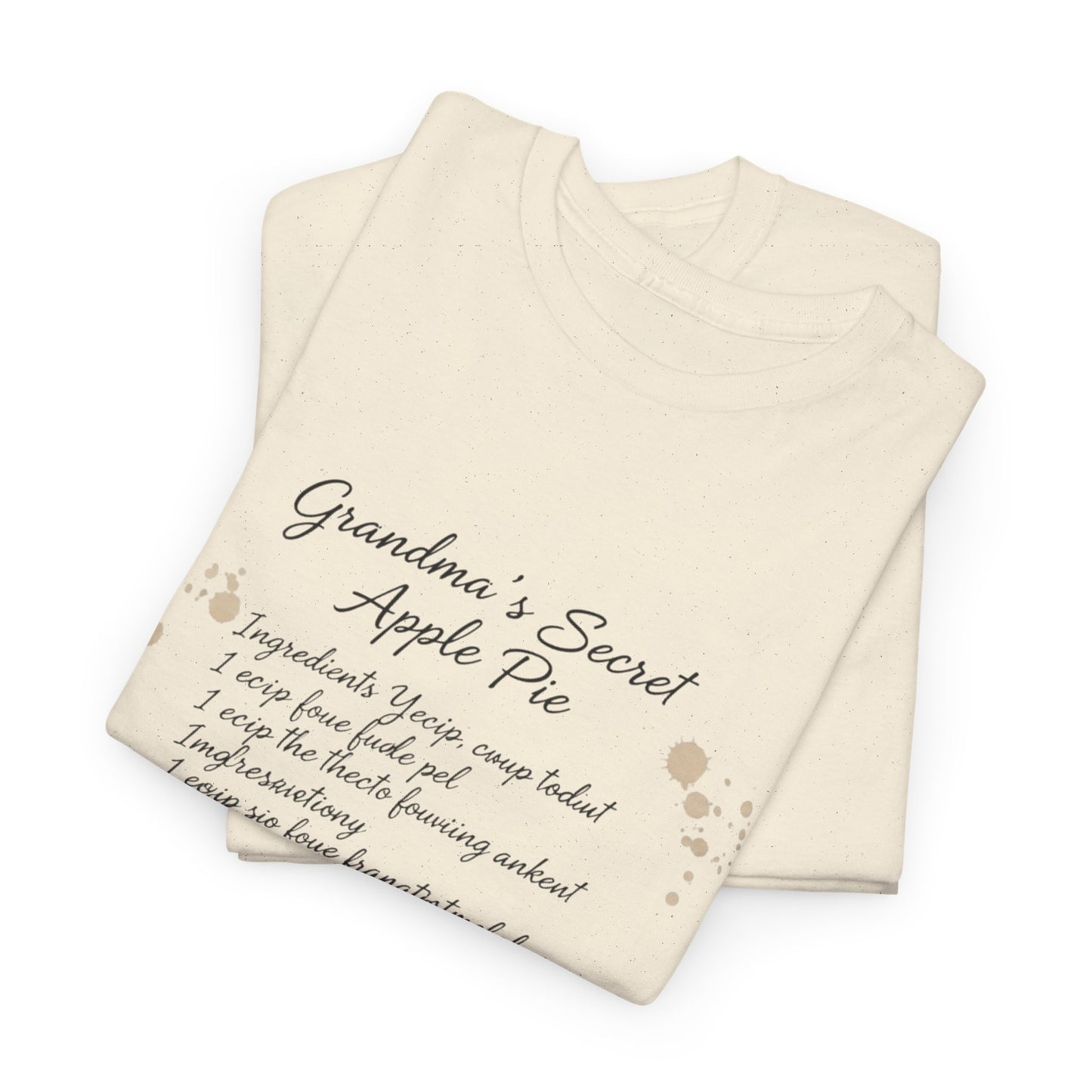 Recipe Tee — "Grandma's Secret Apple Pie" Personalized Kitchen Shirt
