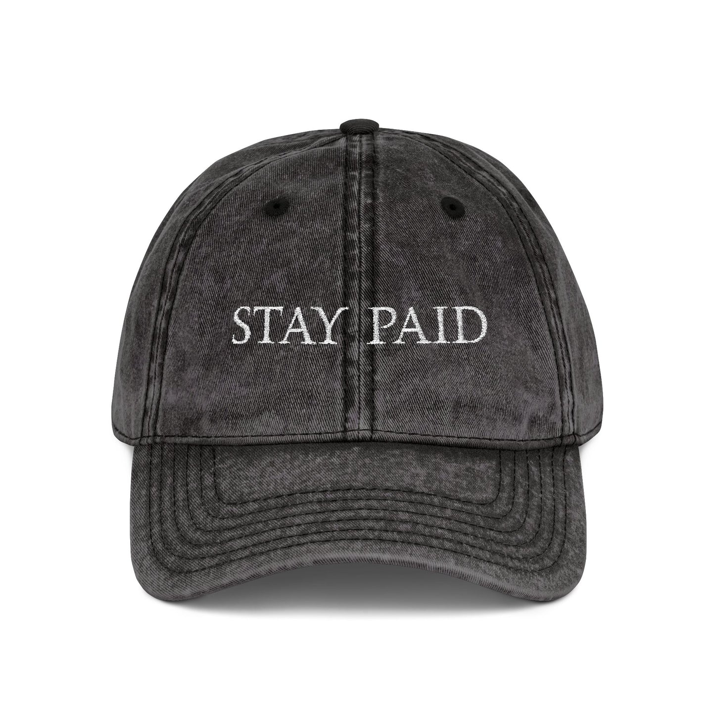 Stay Paid Embroidered Vintage Cap — Washed Red Dad Hat