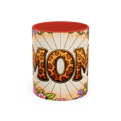 Mom Leopard Print Floral Coffee Mug — Mother's Day Gift (11 oz)