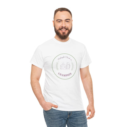 Champion of Midnight Snack T-Shirt — Funny Cozy Graphic Tee Relaxation Gift