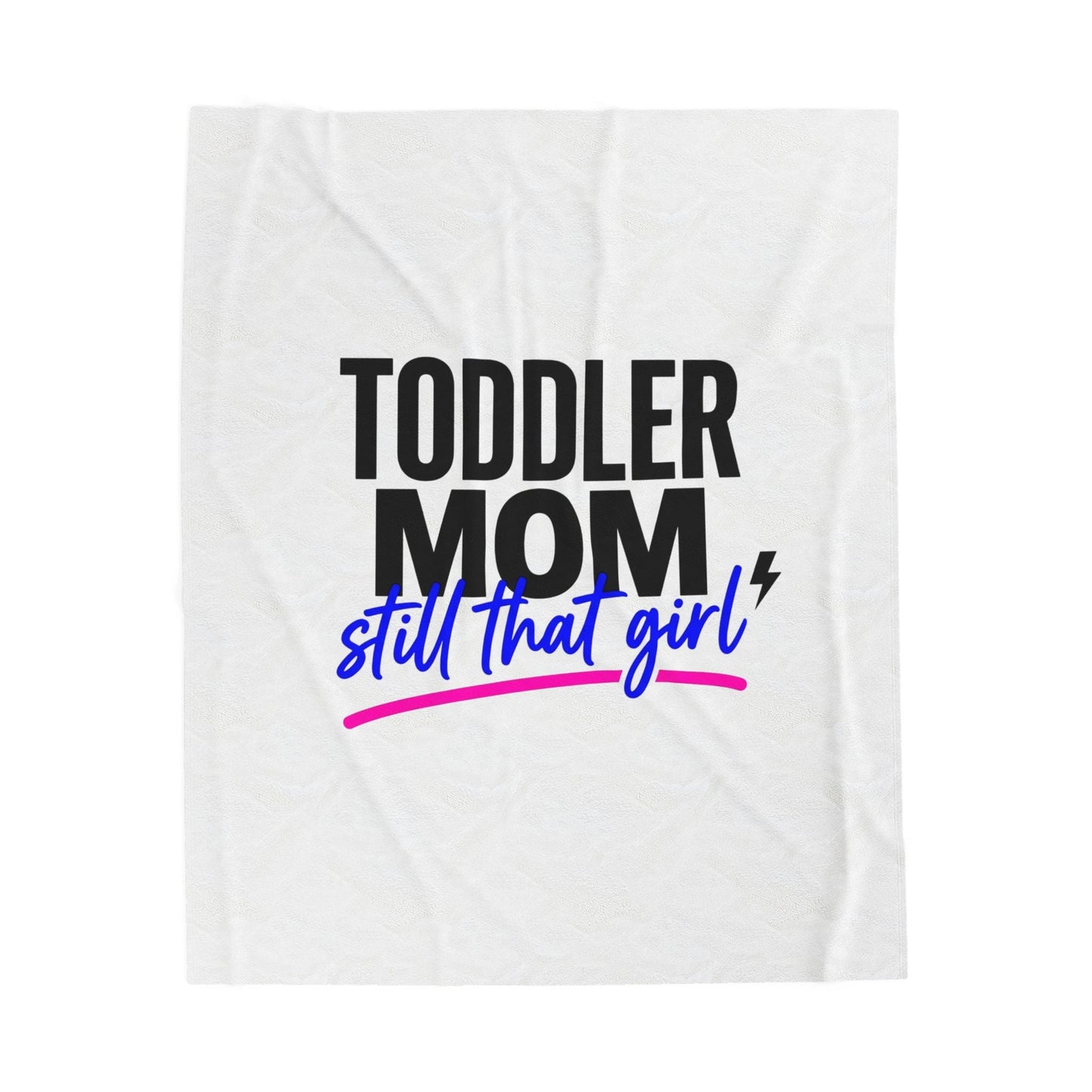 Toddler Mom Velveteen Plush Blanket | Minimal Typographic Mom, Mother’s Day Mom Identity