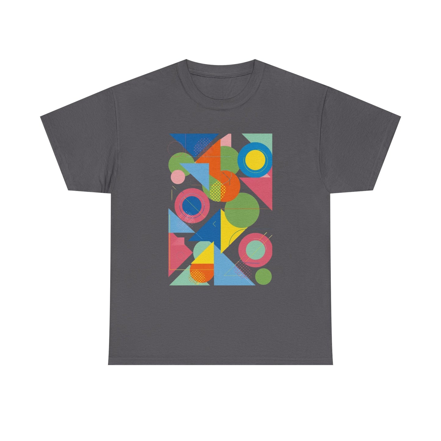 Geometric Color Block Tee — Abstract Shapes Graphic T-Shirt Retro Art
