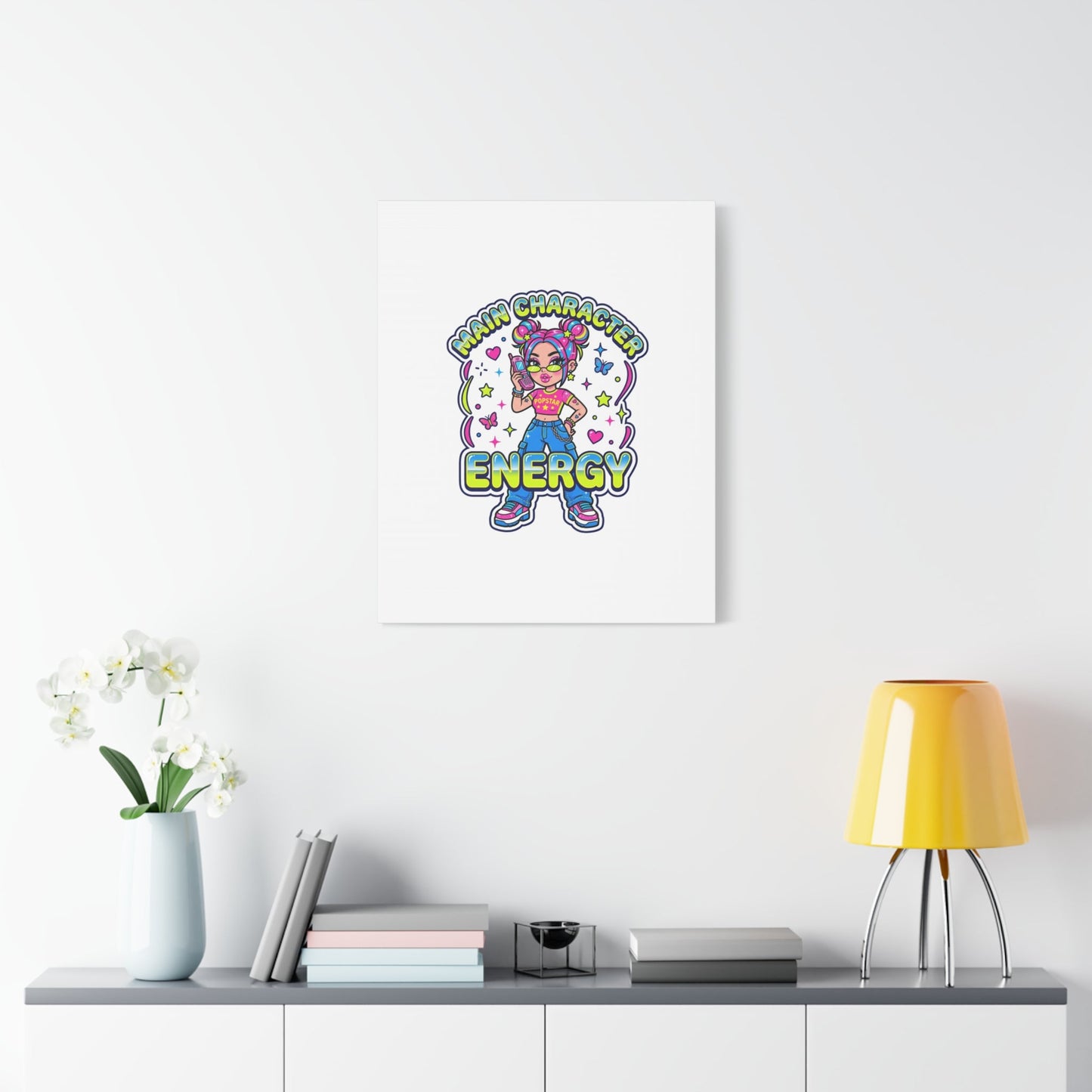 Main Character Energy Canvas | Y2K Aesthetic, Retro Internet Pop Art