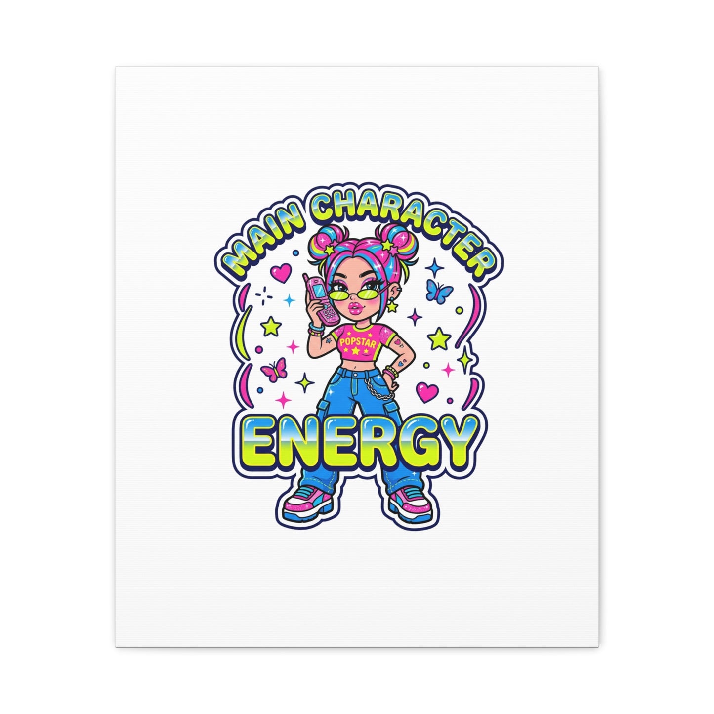 Main Character Energy Canvas | Y2K Aesthetic, Retro Internet Pop Art