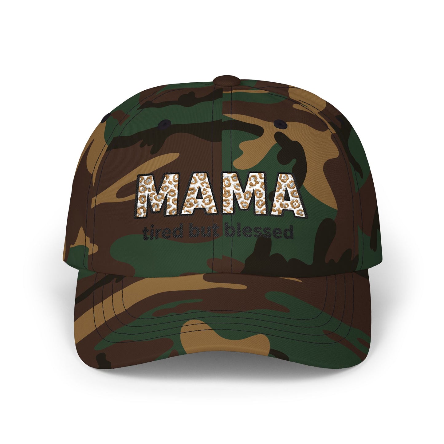 Mama Floral Embroidered Dad Cap — Casual Cotton Baseball Hat for Moms