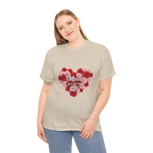 Mom You Are My World Floral Heart T-Shirt