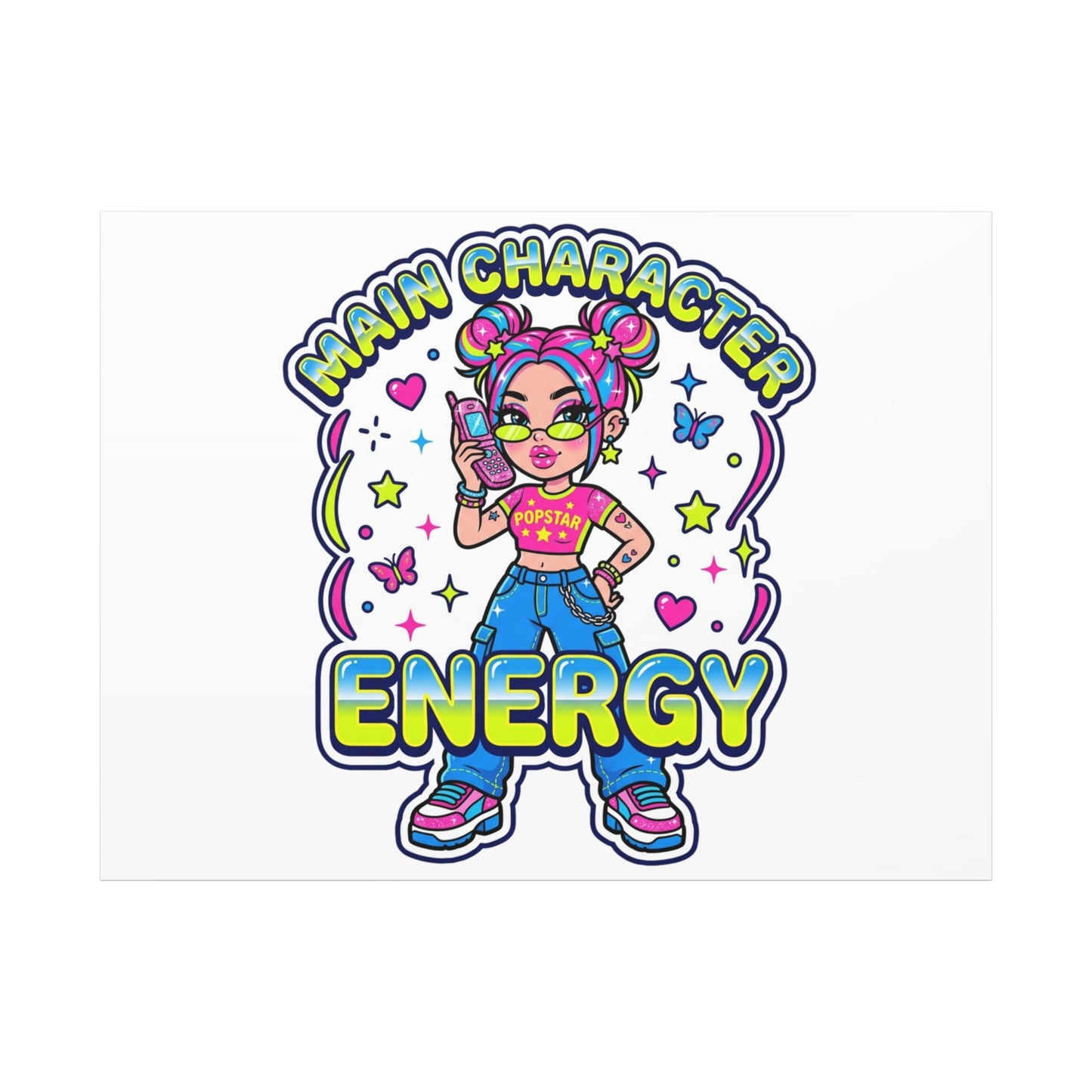 Main Character Energy Canvas | Y2K Aesthetic, Retro Internet Pop Art