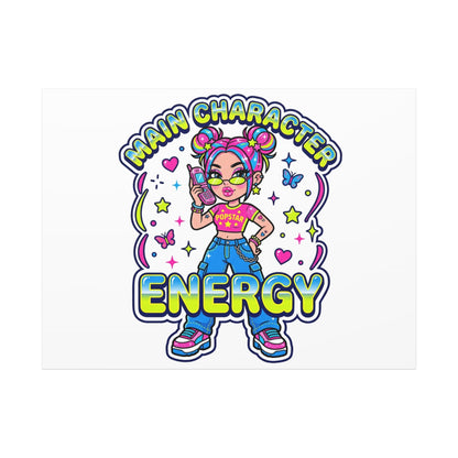Main Character Energy Canvas | Y2K Aesthetic, Retro Internet Pop Art