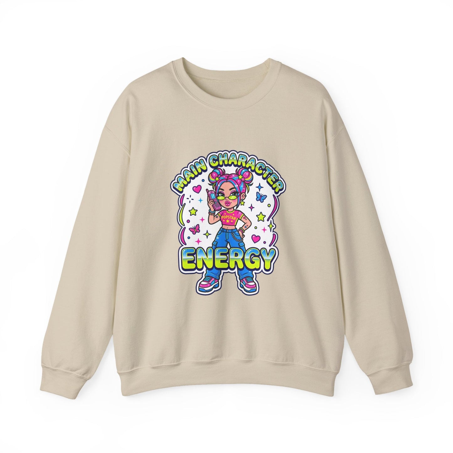Main Character Energy Sweatshirt | Y2K aesthetic, 2000s retro internet style