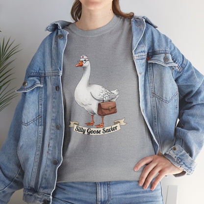 Goose Savior T-Shirt — Vintage Illustrated Goose Tee Whimsical Animal Gift