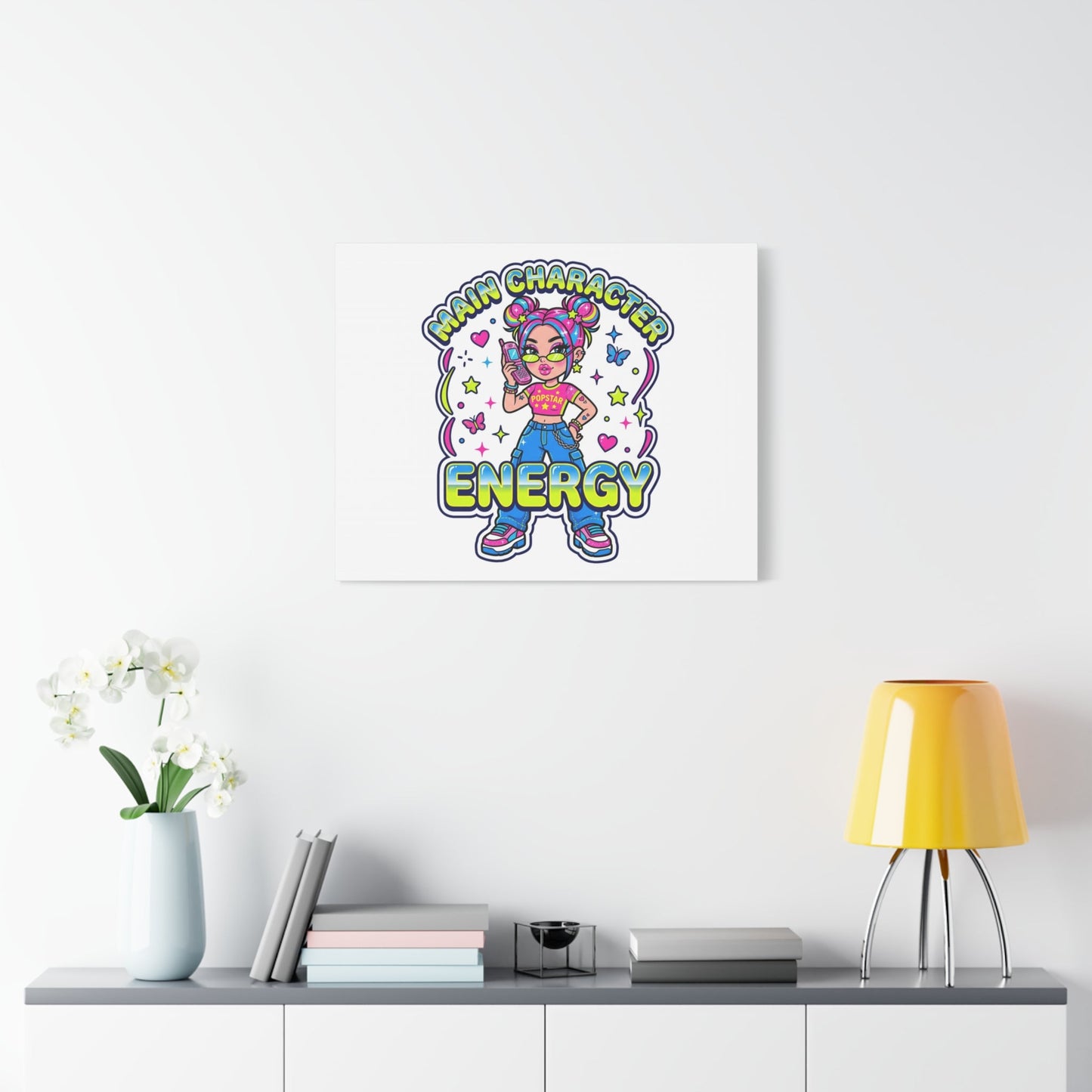 Main Character Energy Canvas | Y2K Aesthetic, Retro Internet Pop Art