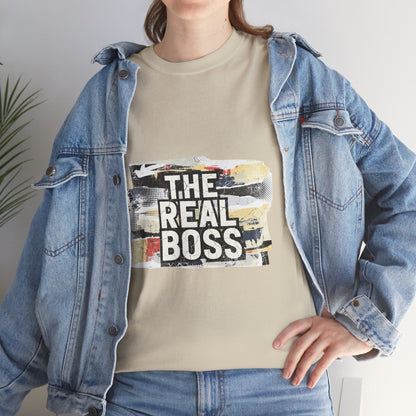 The Real Boss" Funny Graphic Tee — Bold Statement Shirt for Moms Dads