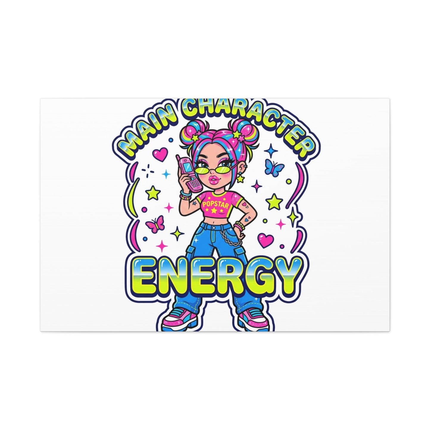 Main Character Energy Canvas | Y2K Aesthetic, Retro Internet Pop Art