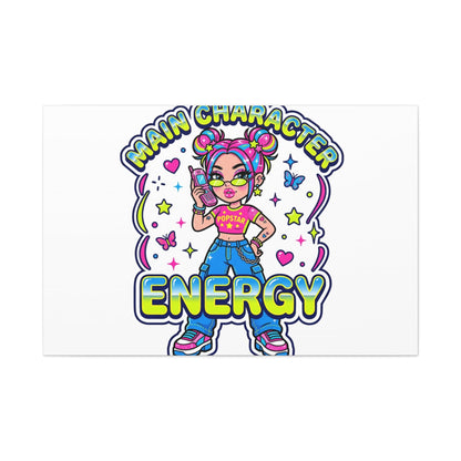 Main Character Energy Canvas | Y2K Aesthetic, Retro Internet Pop Art